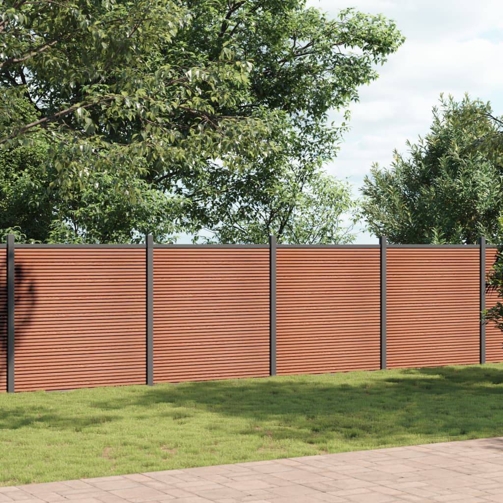 vidaXL Zaunelement Braun 699x186 cm WPC
