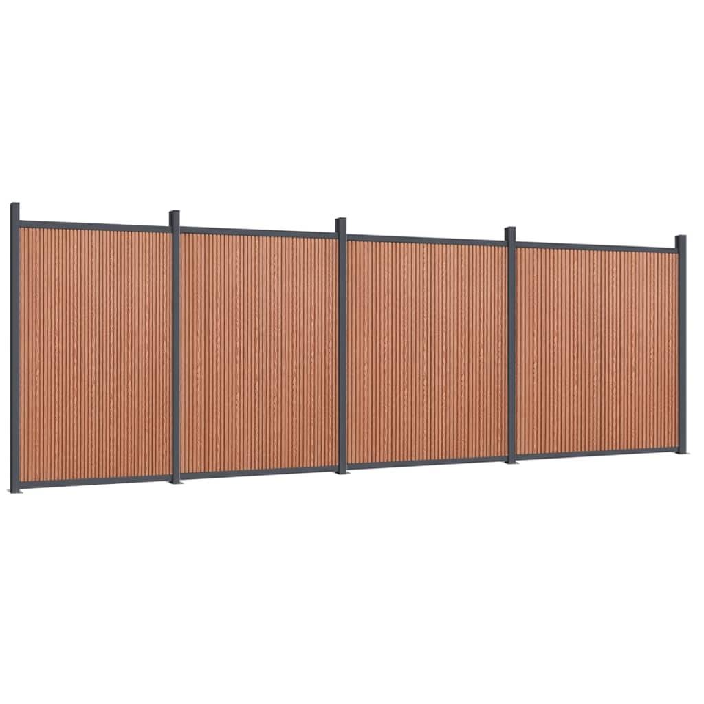 vidaXL Zaunelement Braun 699x186 cm WPC
