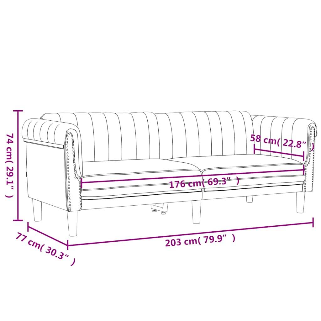vidaXL Sofa 3-Sitzer Dunkelgrün Samt