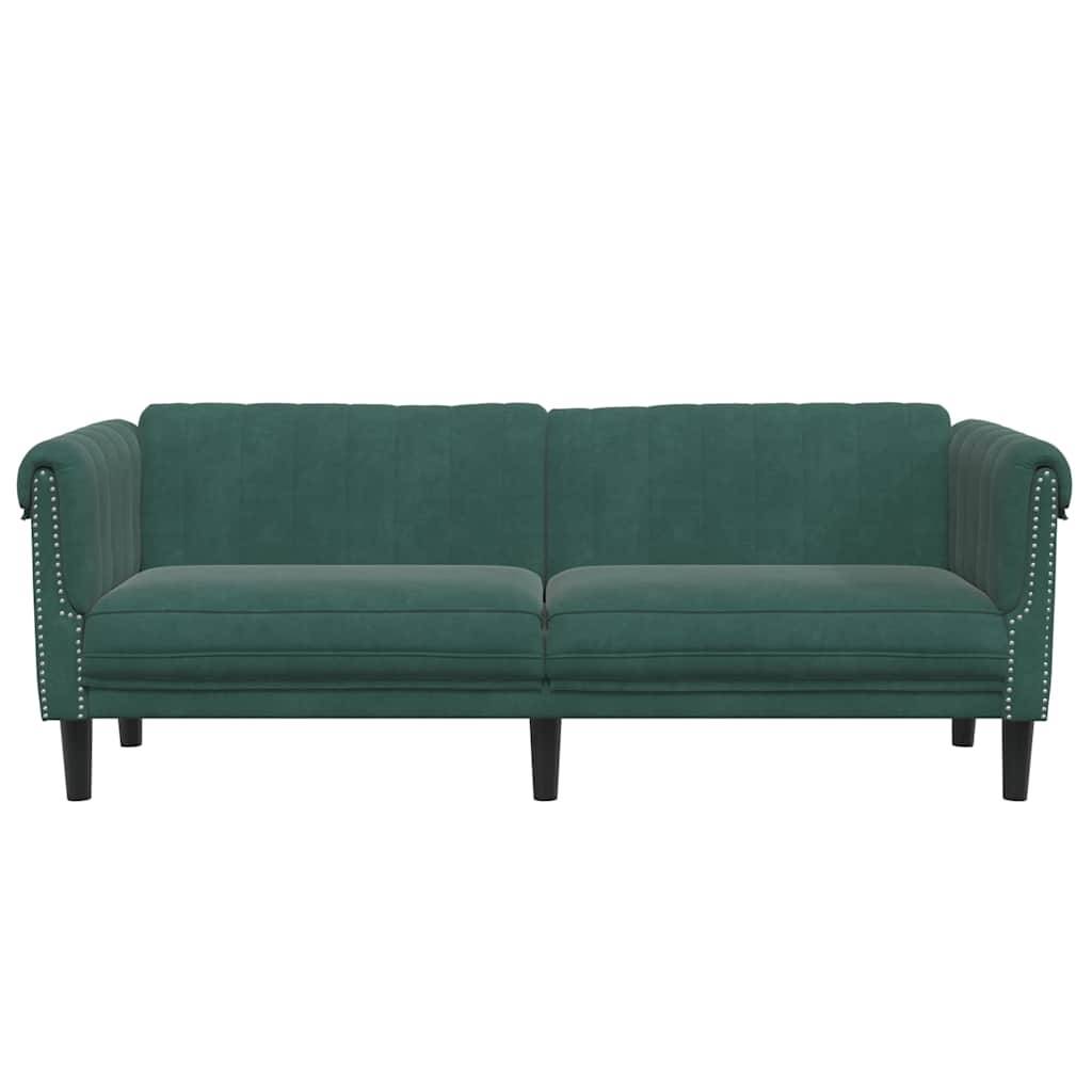 vidaXL Sofa 3-Sitzer Dunkelgrün Samt