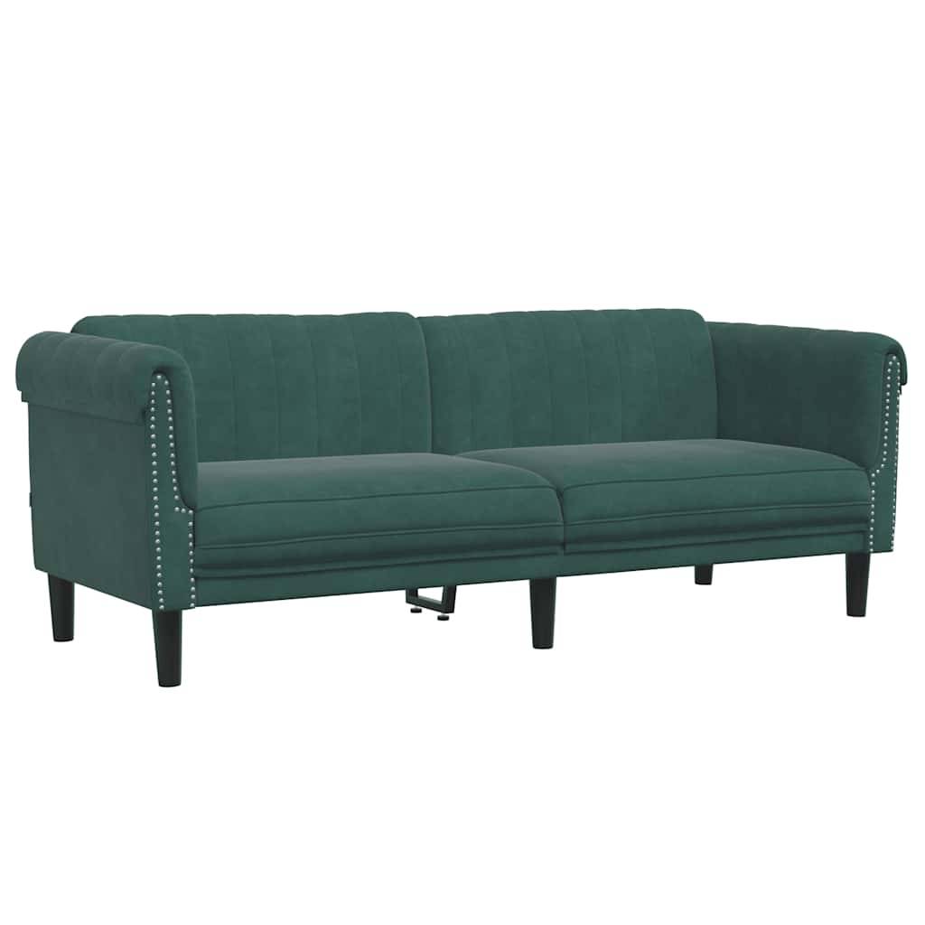 vidaXL Sofa 3-Sitzer Dunkelgrün Samt