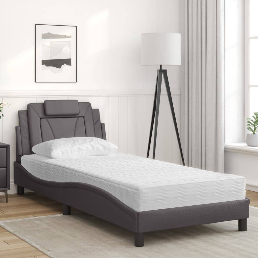 vidaXL Bett "Viana" mit Matratze Grau 80x200 cm Kunstleder