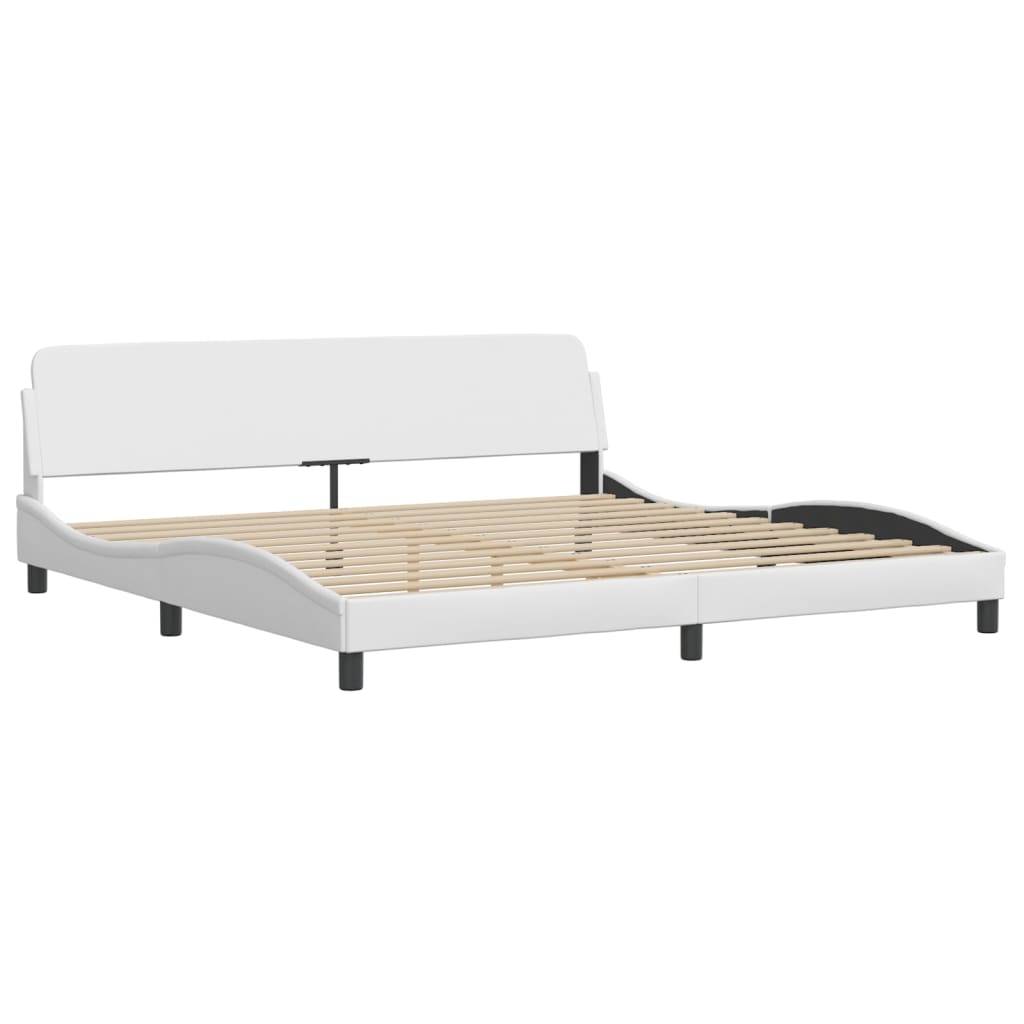 vidaXL Bett mit Matratze "Zadar" Weiß 200x200 cm Kunstleder