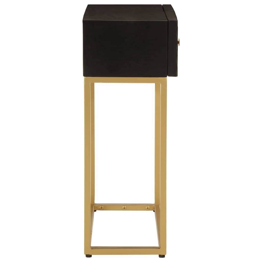 vidaXL Konsolentisch Schwarz 90x30x76 cm Massivholz Mango und Eisen