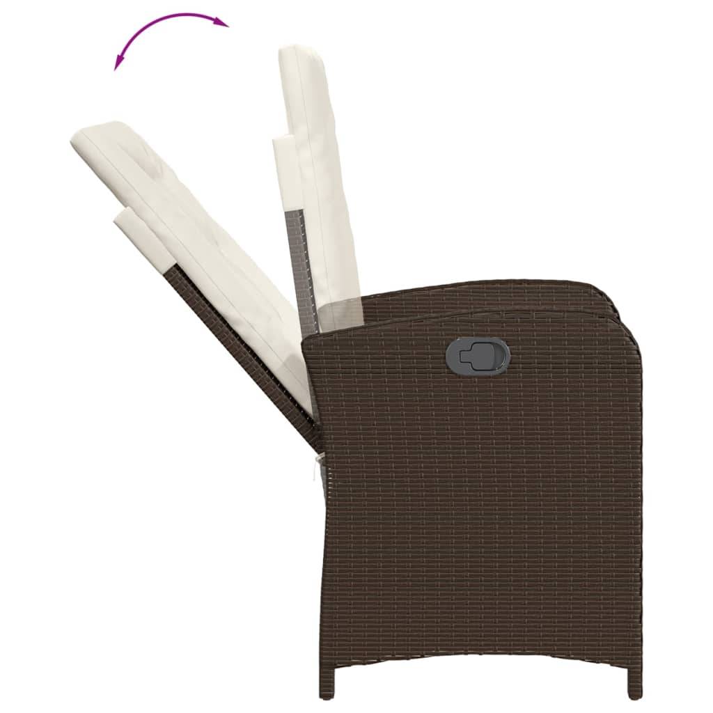 vidaXL 5-tlg. Garten-Essgruppe mit Kissen Braun Poly Rattan