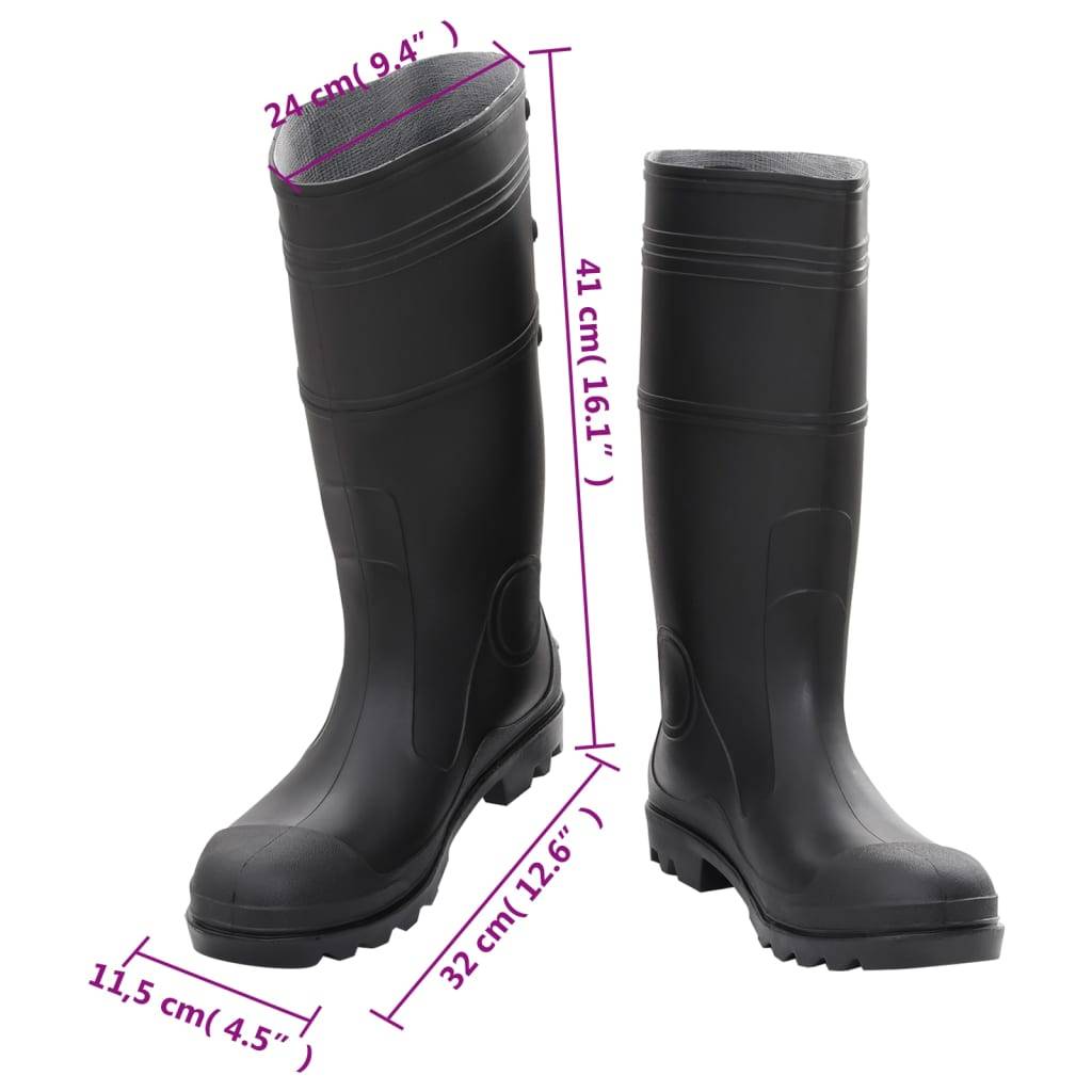 vidaXL Gummistiefel Schwarz Größe 46 PVC