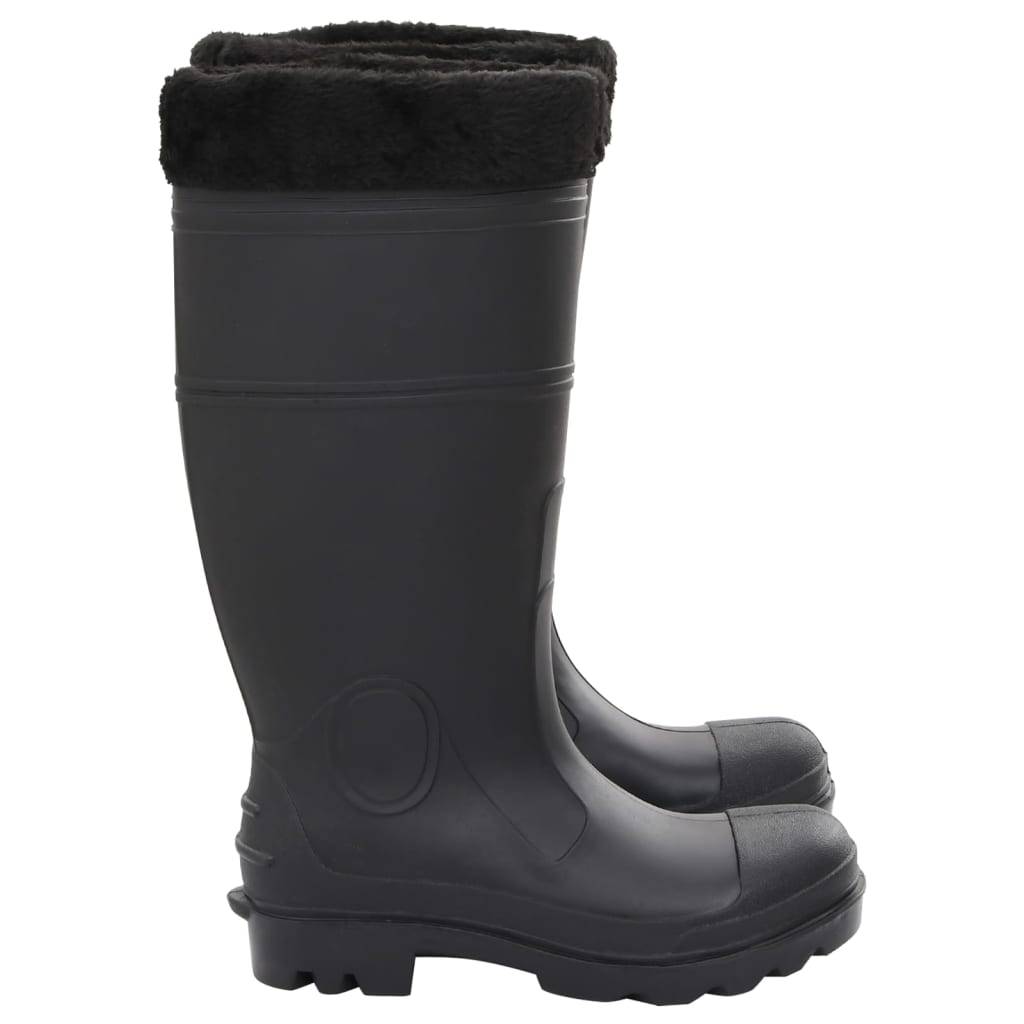 vidaXL Gummistiefel mit Herausnehmbarem Innenfutter Schwarz Gr. 39 PVC