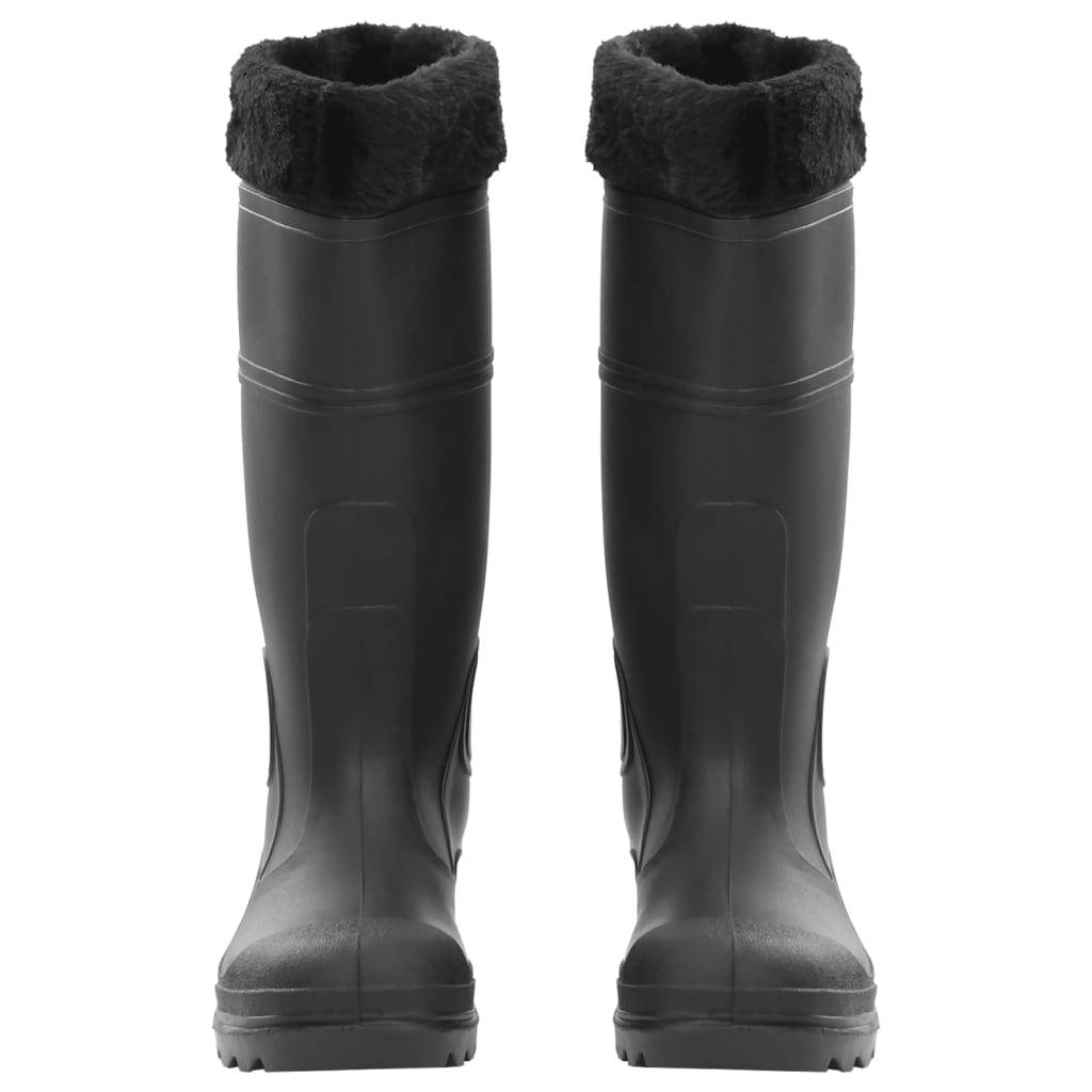 vidaXL Gummistiefel mit Herausnehmbarem Innenfutter Schwarz Gr. 39 PVC