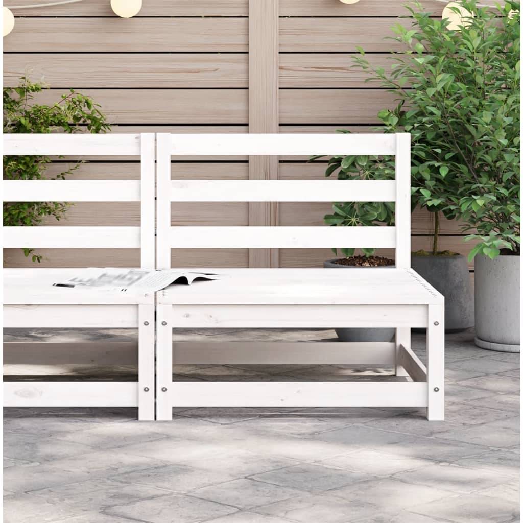 vidaXL Gartensofa ohne Armlehnen Weiß 70x70x67 cm Massivholz Kiefer