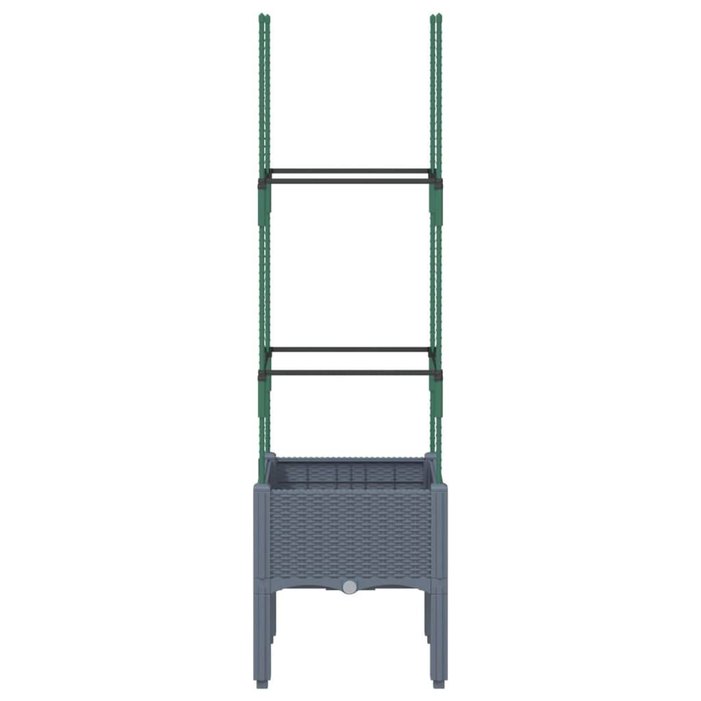 vidaXL Pflanzkübel mit Rankgitter Blaugrau 40x40x142,5 cm PP