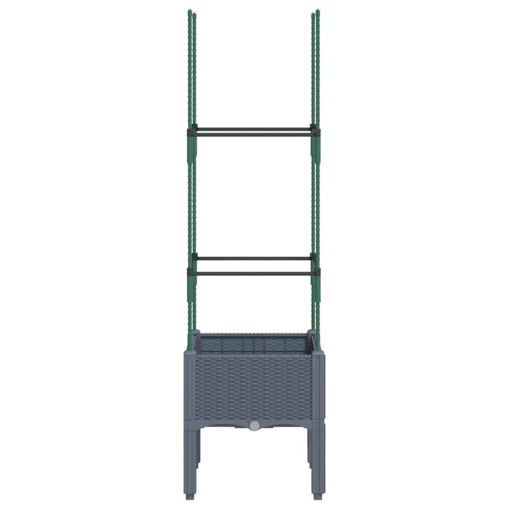 vidaXL Pflanzkübel mit Rankgitter Blaugrau 40x40x142,5 cm PP