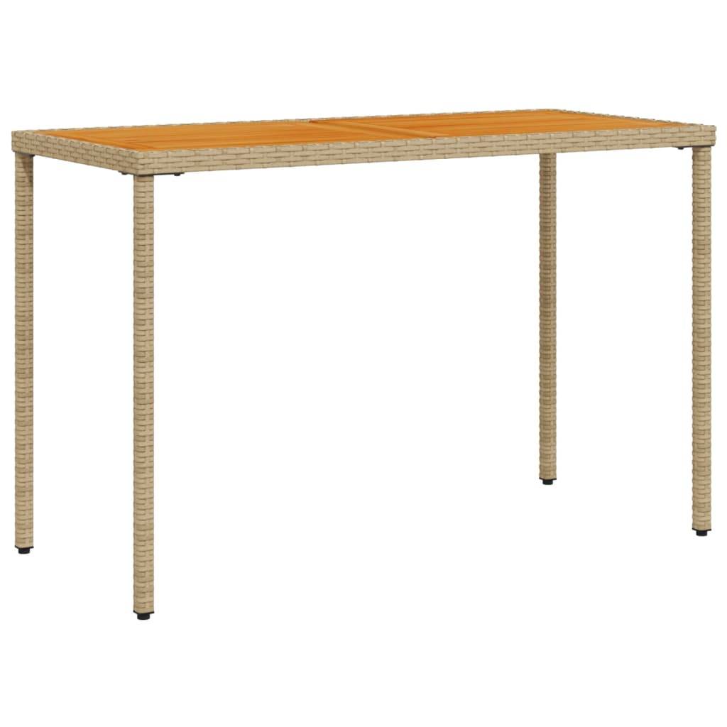 vidaXL Gartentisch mit Akazienholz-Platte 115x54x74 cm Poly Rattan