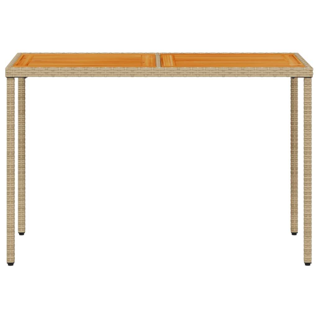 vidaXL Gartentisch mit Akazienholz-Platte 115x54x74 cm Poly Rattan
