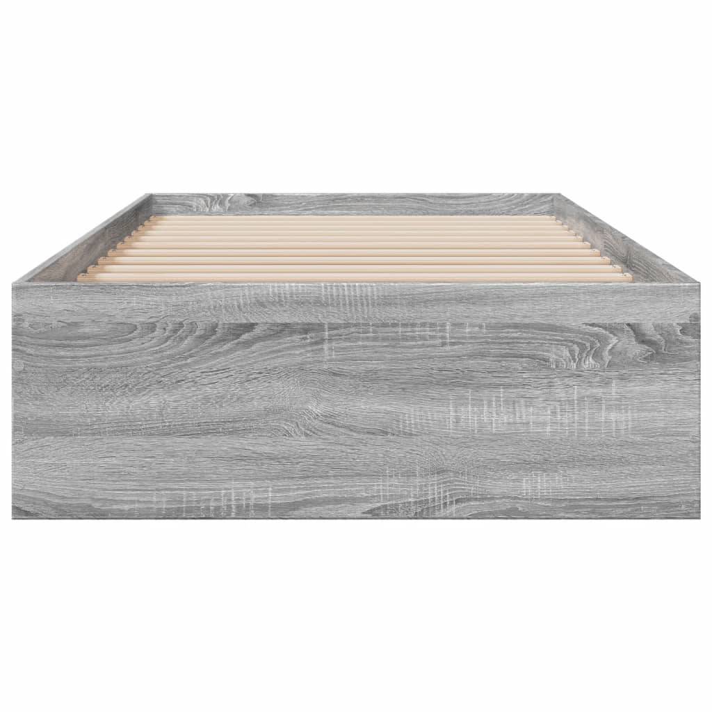 vidaXL Bettgestell mit Schubladen Grau Sonoma 90x200 cm Holzwerkstoff