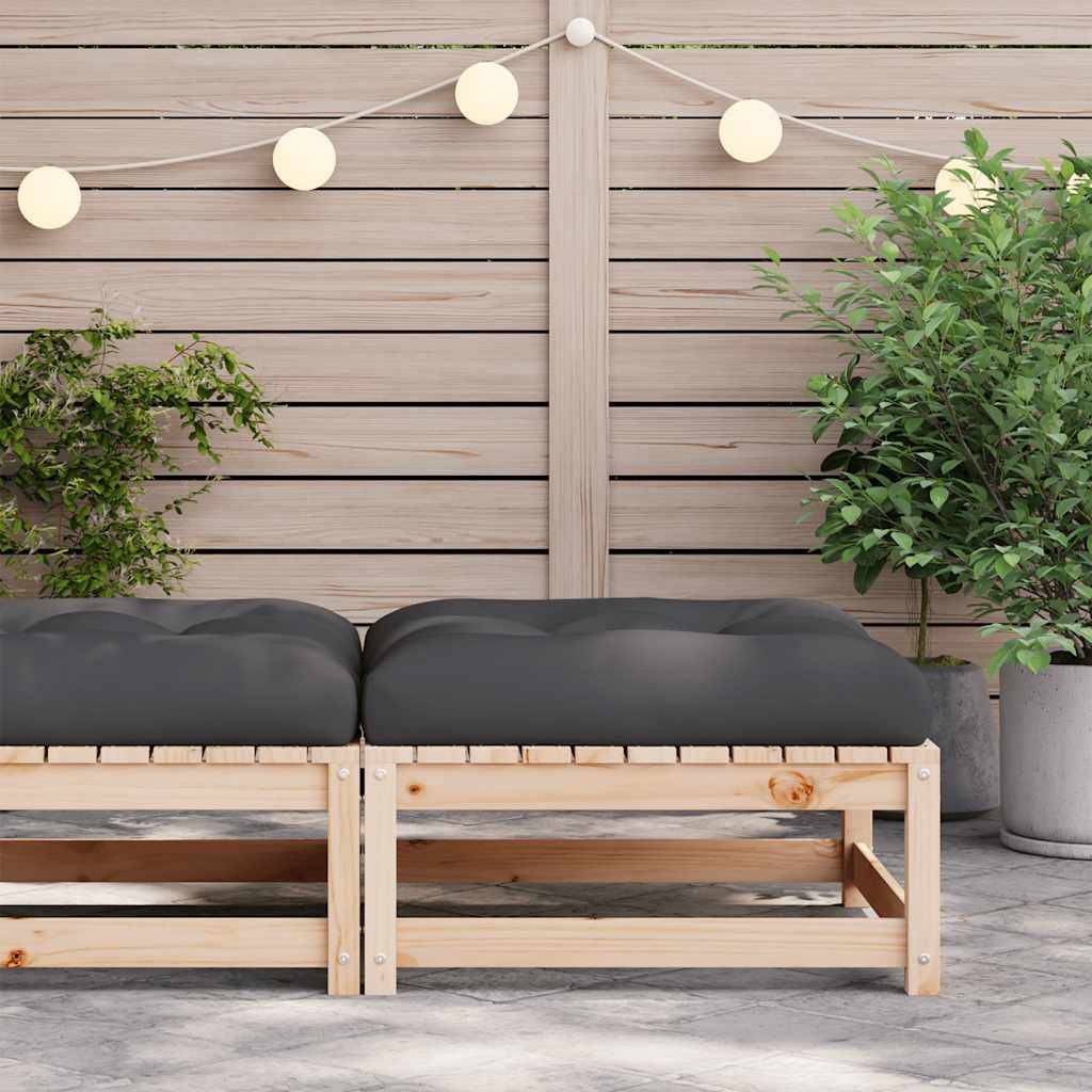 vidaXL Gartenhocker mit Kissen Massivholz Kiefer