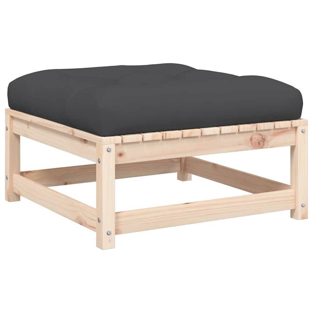 vidaXL Gartenhocker mit Kissen Massivholz Kiefer