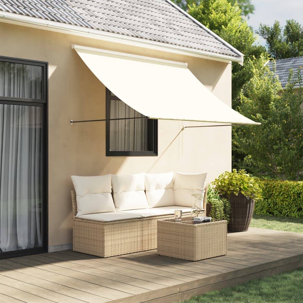 vidaXL Markise Einziehbar Creme 200x150 cm Stoff und Stahl