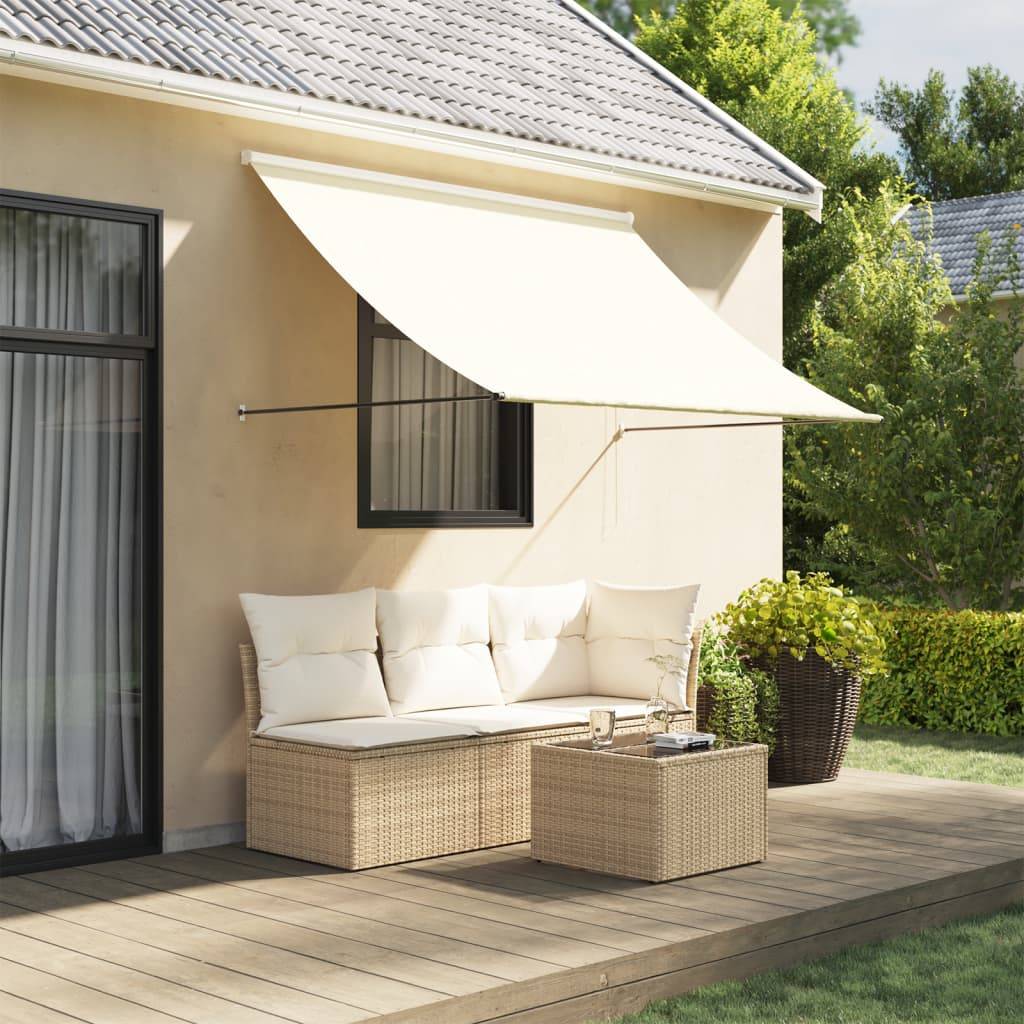 vidaXL Markise Einziehbar Creme 250x150 cm Stoff und Stahl