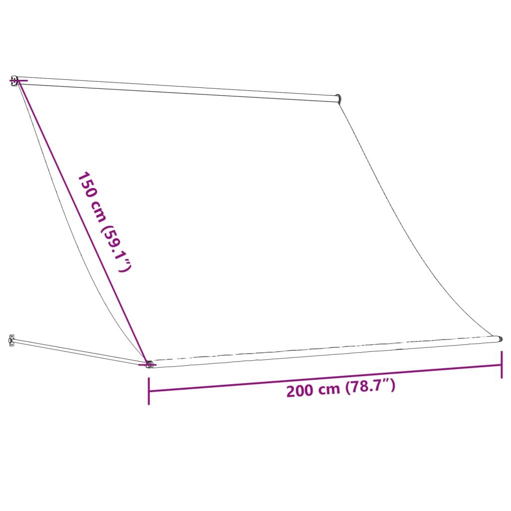 vidaXL Markise Einziehbar Creme 200x150 cm Stoff und Stahl