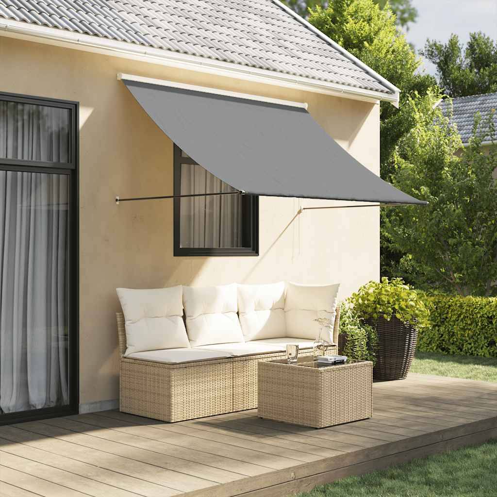 vidaXL Markise Einziehbar Anthrazit 200x150 cm Stoff und Stahl