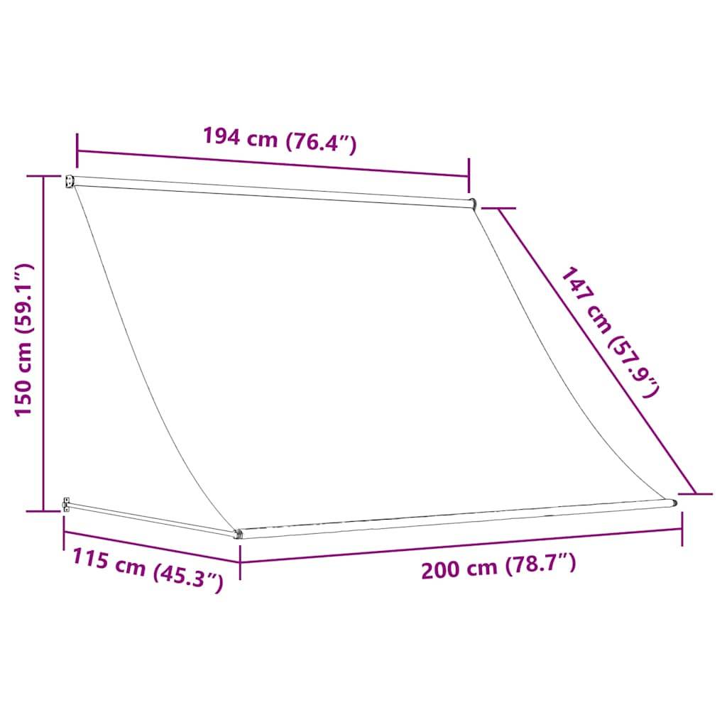 vidaXL Markise Einziehbar Anthrazit 200x150 cm Stoff und Stahl