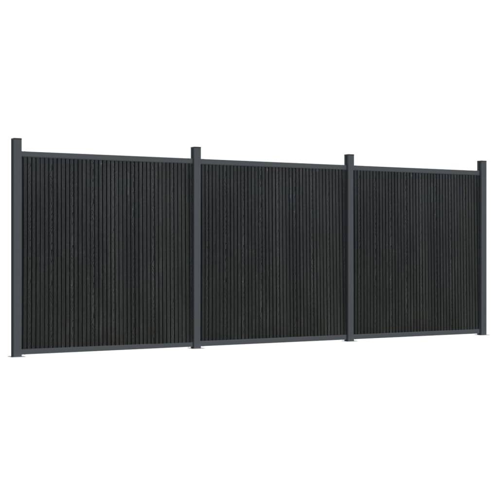 vidaXL Zaunelement Grau 526x186 cm WPC