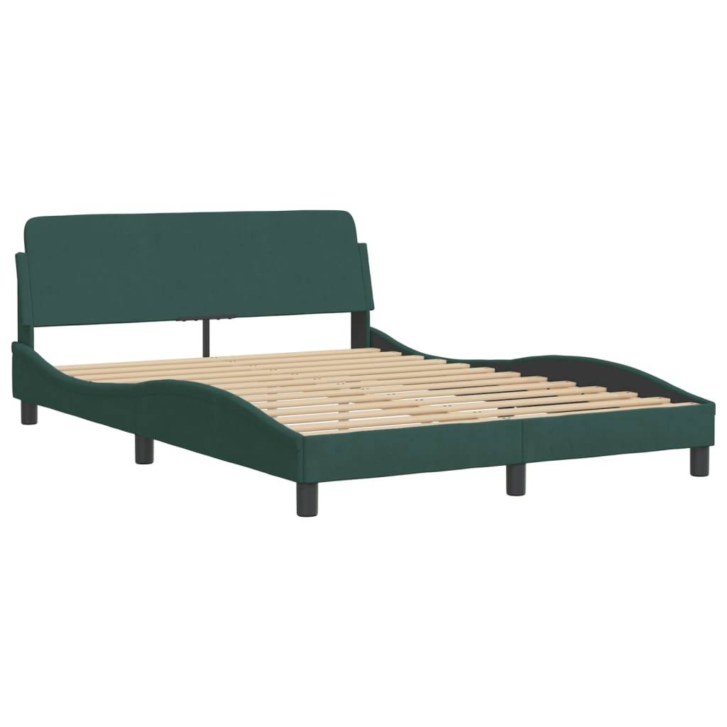 vidaXL Bettgestell ohne Matratze Dunkelgrün 120x200 cm Samt