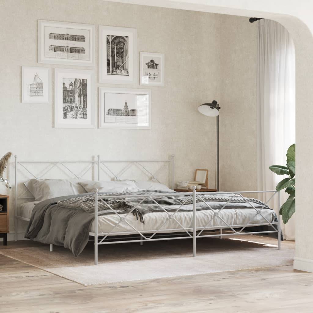 vidaXL Kopfteil Metall Weiß 200 cm