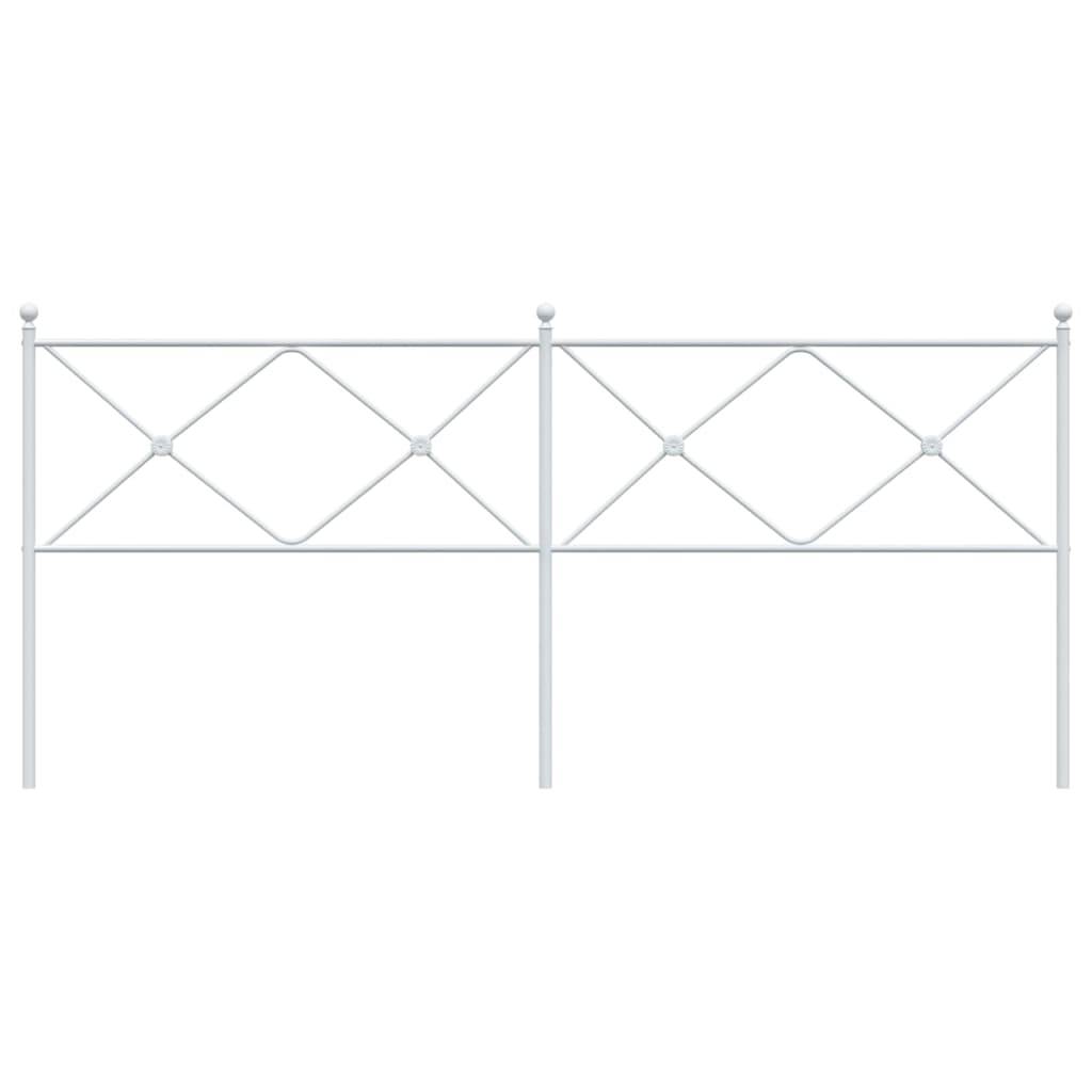 vidaXL Kopfteil Metall Weiß 200 cm