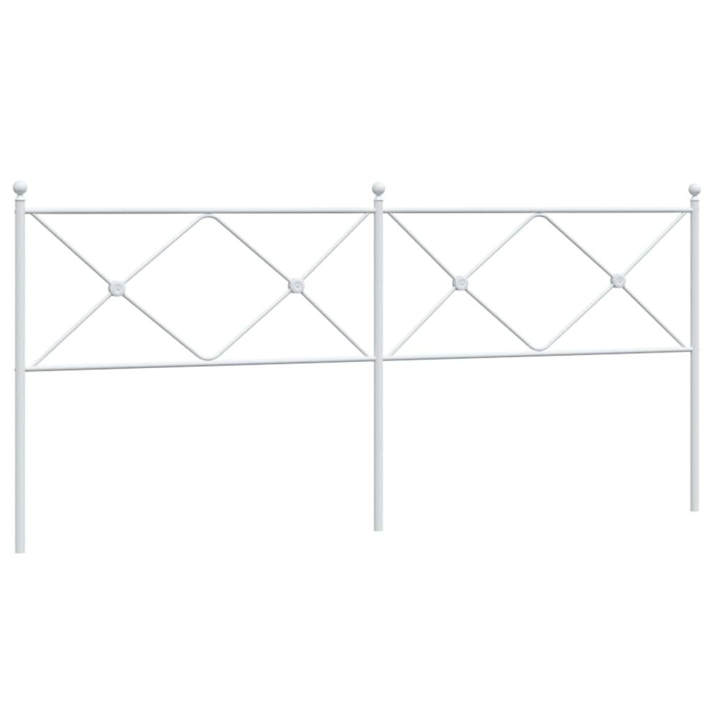 vidaXL Kopfteil Metall Weiß 200 cm
