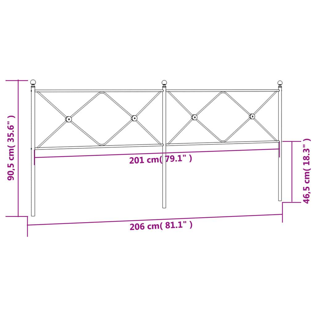 vidaXL Kopfteil Metall Weiß 200 cm