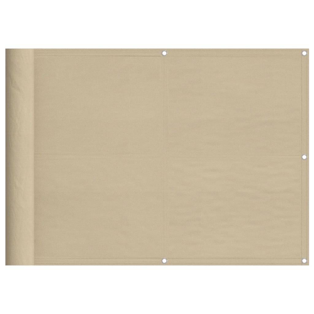 vidaXL Balkon-Sichtschutz Beige 75x1000 cm 100 % Polyester-Oxford