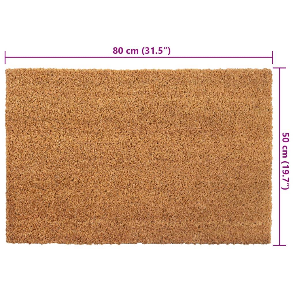 vidaXL Fußmatte Natur 50x80 cm Kokosfaser Getuftet