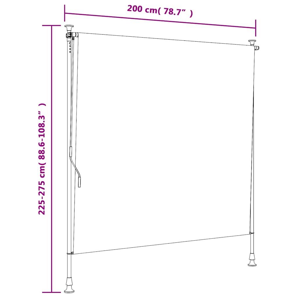 vidaXL Außenrollo Orange und Weiß 200x270 cm Stoff und Stahl