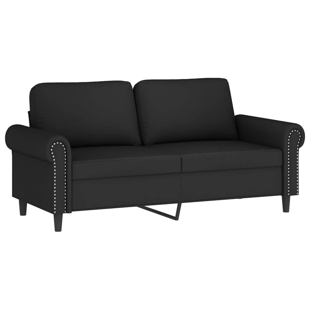 vidaXL 3-tlg. Sofagarnitur mit Kissen Schwarz Samt