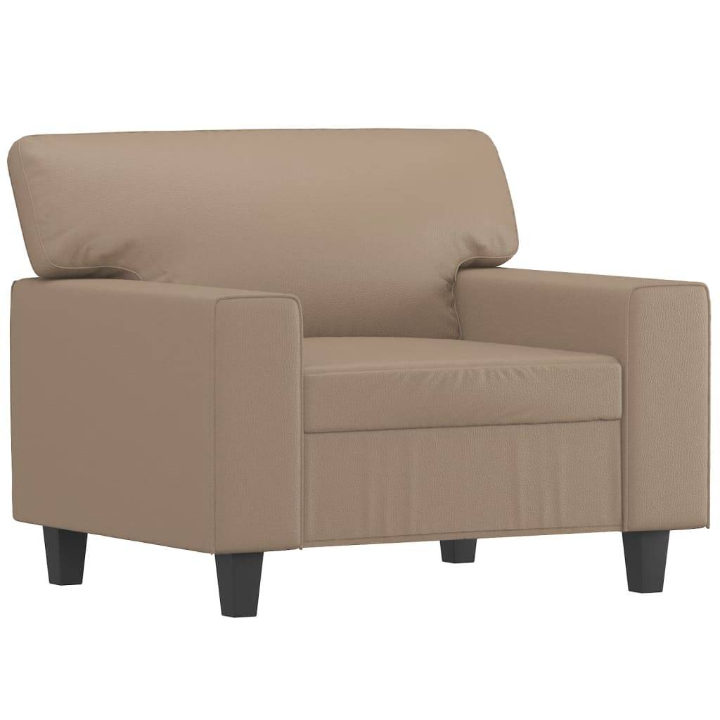 vidaXL Sessel mit Hocker Cappuccino-Braun 60 cm Kunstleder