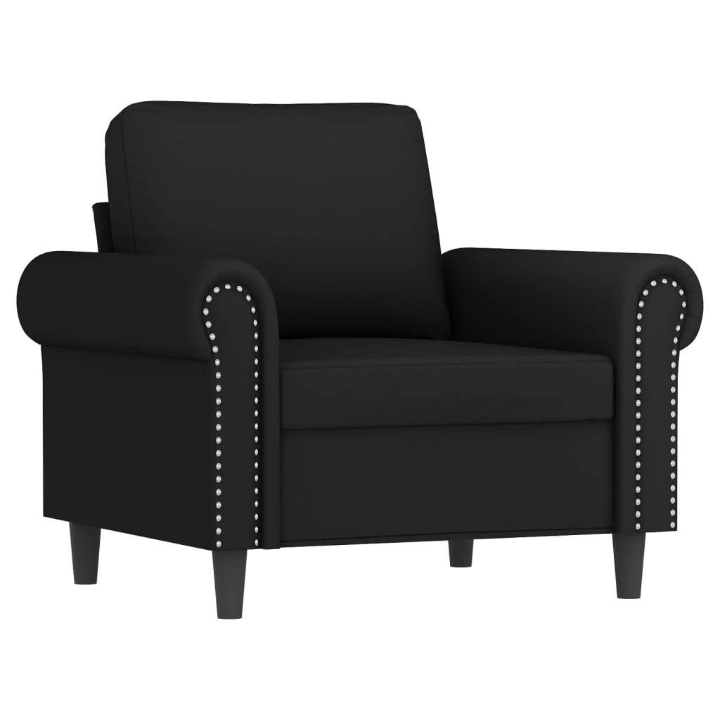 vidaXL Sessel mit Hocker Schwarz 60 cm Samt