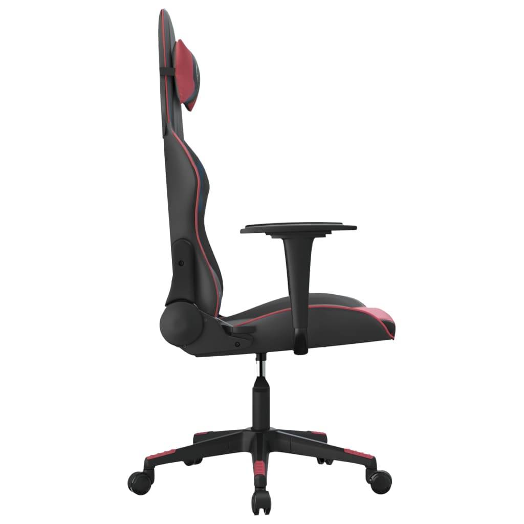vidaXL Gaming-Stuhl Schwarz und Weinrot Kunstleder