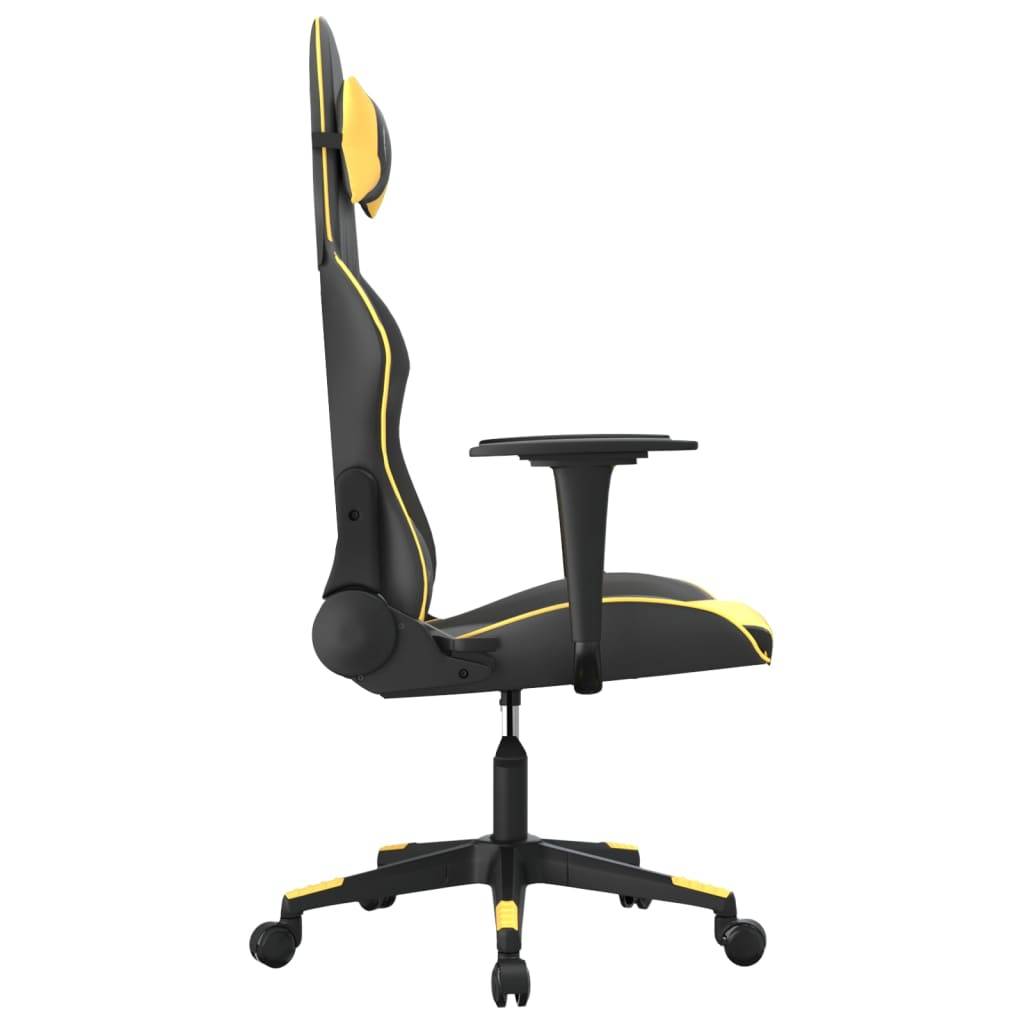 vidaXL Gaming-Stuhl mit Massagefunktion Schwarz & Golden Kunstleder