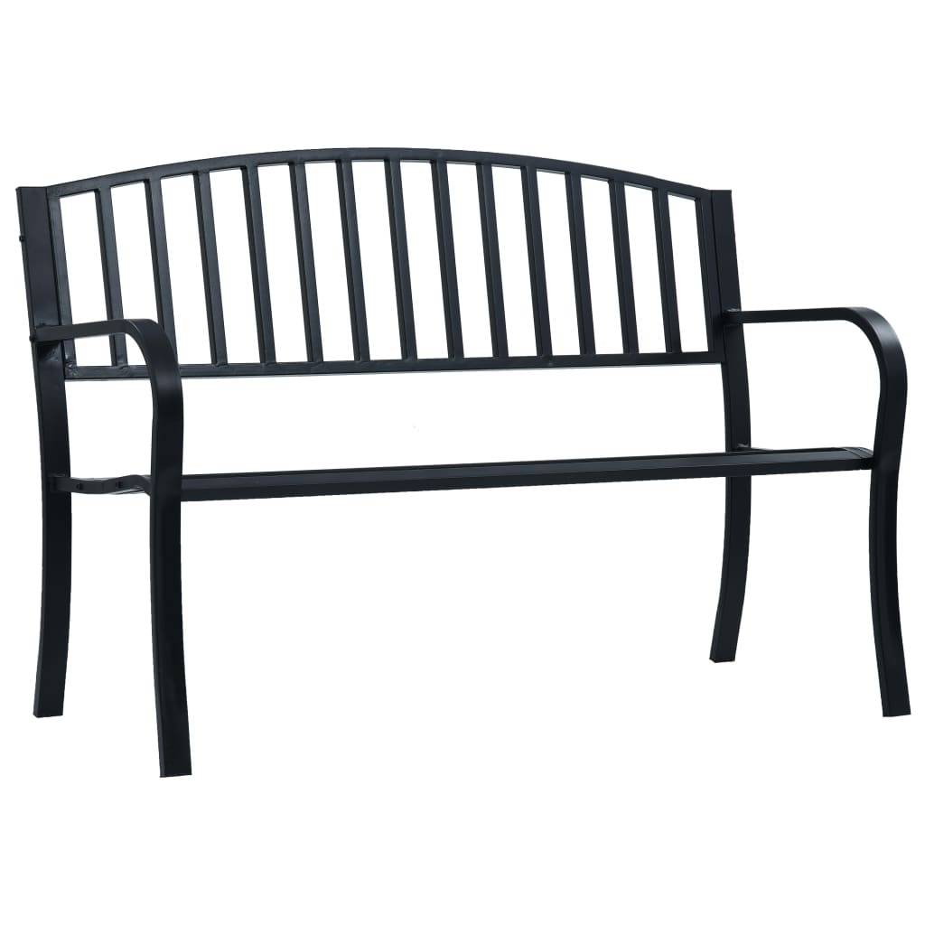 vidaXL Gartenbank Schwarz 120 cm Stahl