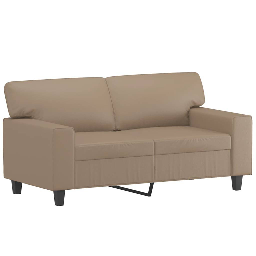 vidaXL 2-Sitzer-Sofa mit Zierkissen Cappuccino-Braun 120 cm Kunstleder