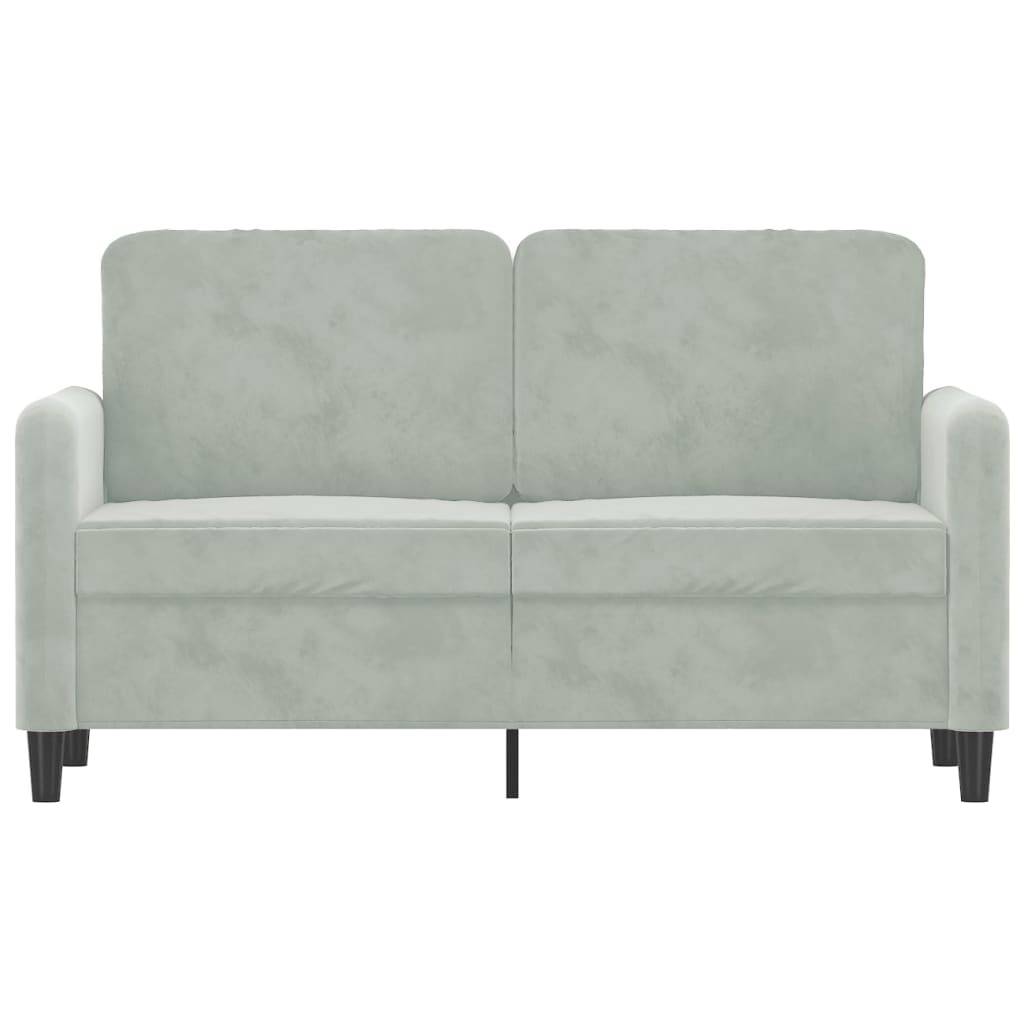 vidaXL 2-Sitzer-Sofa Hellgrau 120 cm Samt
