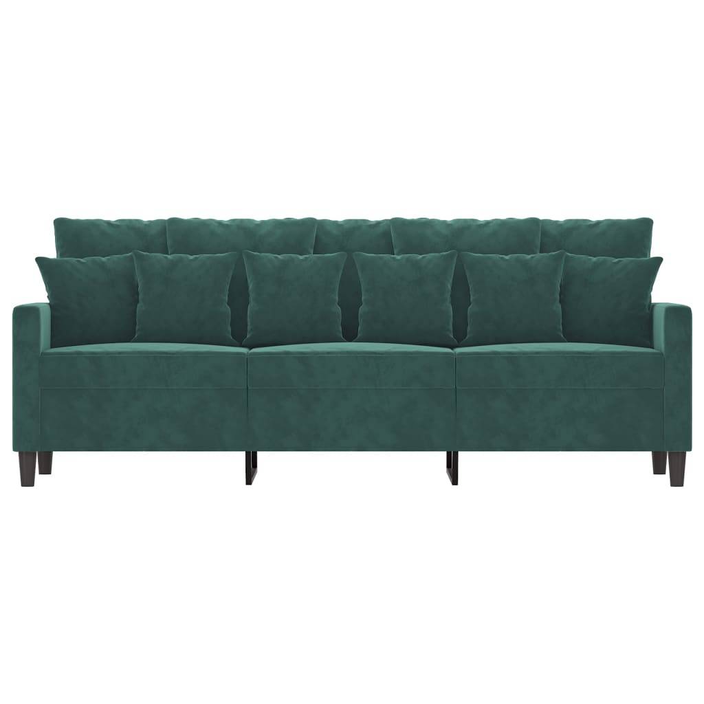 vidaXL 3-Sitzer-Sofa Dunkelgrün 180 cm Samt