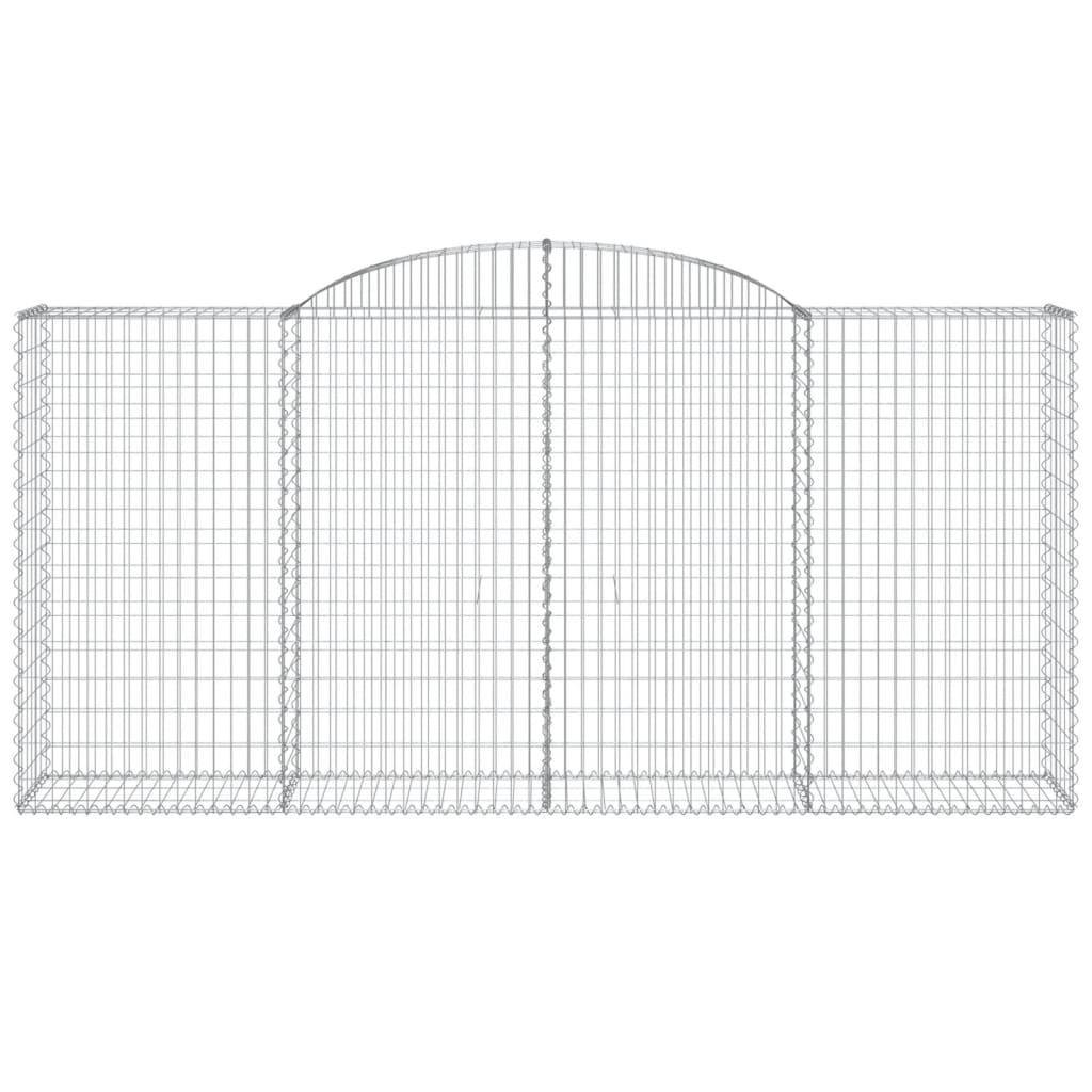 vidaXL Gabionen mit Hochbogen 25 Stk 300x50x140/160cm Verzinktes Eisen