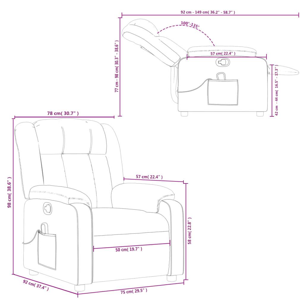 vidaXL Massagesessel Relaxsessel Grau Kunstleder