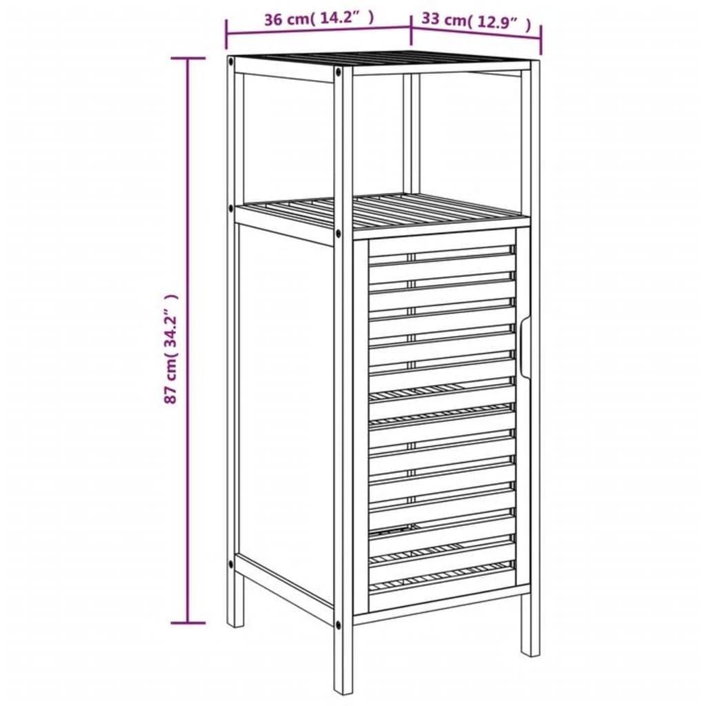 vidaXL Badezimmerschrank mit Ablage 36x33x87 cm Bambus