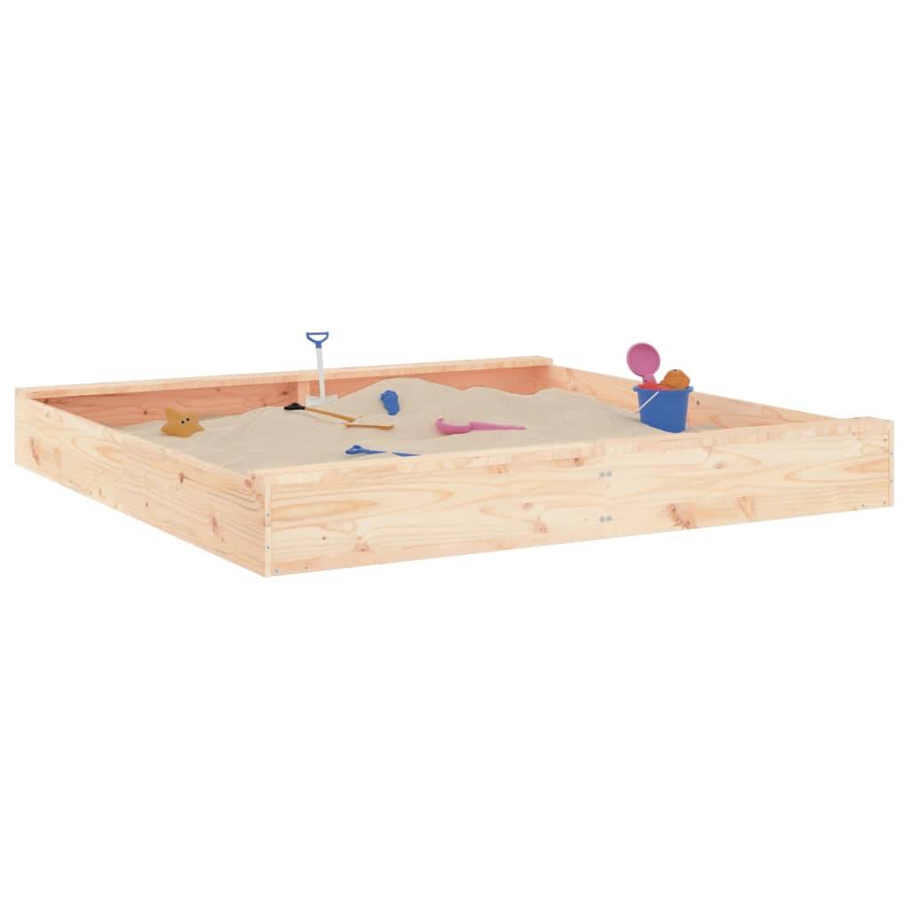 vidaXL Sandkasten mit Sitzen Quadratisch Massivholz Kiefer