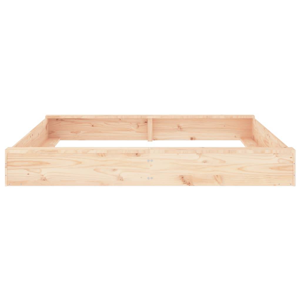 vidaXL Sandkasten mit Sitzen Quadratisch Massivholz Kiefer