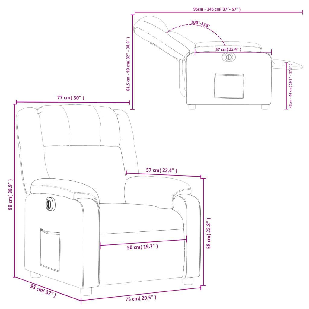 vidaXL Relaxsessel Elektrisch Schwarz Stoff