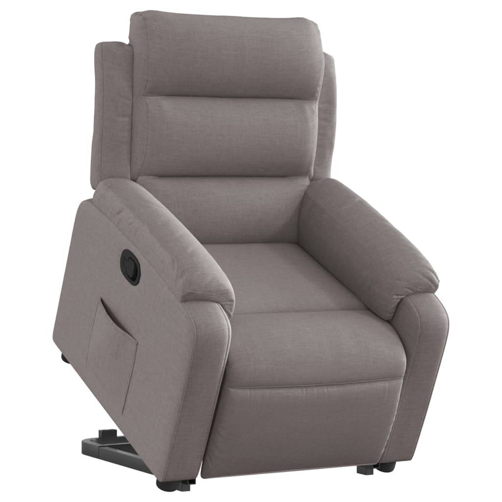 vidaXL Relaxsessel mit Aufstehhilfe Taupe Stoff
